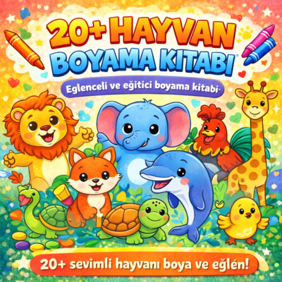 Eğitici Hayvan Boyama Kitabı
