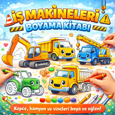 🚜 İş Makineleri Boyama Kitabı